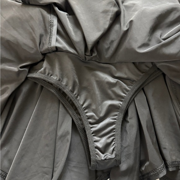 Micas Asymmetrical Ruched Mini Skirt Black Whimsigoth Low Waist Gothic Large - Picture 6 of 6